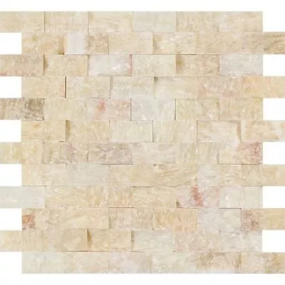 1 X 2 Honey Onyx Split-Faced Brick Mosaic Tile • $27.99