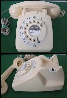 Vintage Phone GPO 706 (Rotary Dial)  Telephone Gloss Ivory 1960's /Fully Working • £34.99