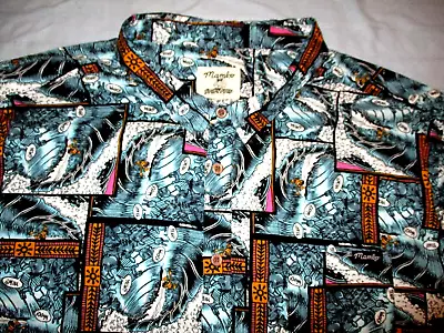 Near New Mambo Smart Arts Mens Aussie Surf Designer Short  Sleeve Shirt 5xl • $35