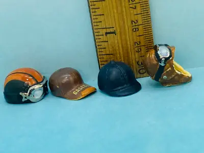 Hats & Helmets Baseball Motorcycle Equestrian Dollhouse Miniature French Feves • $5.50