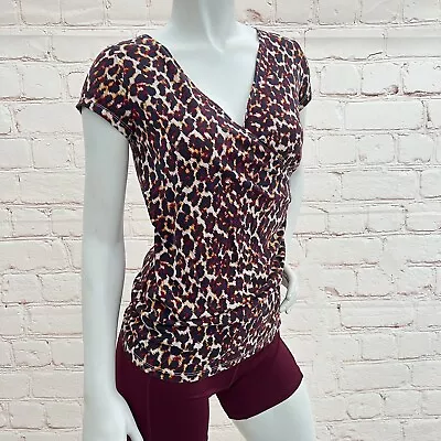 Merona Animal Print Short Sleeve Tee Shirt Blouse Top S/P • $6.99