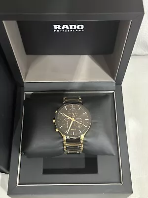 Rado Centrix Gold Tone PVD And High-Tech Ceramic Chronograph Men Watch Two Tone • £1250