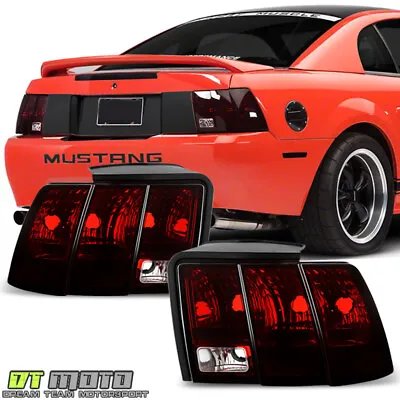 1999-2004 Ford Mustang Red Smoked Tail Lights Rear Brake Lamps Pair Left+Right • $79.99