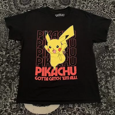 Pokemon Pikachu Men's Officially Licensed Nintendo GameT-Shirt - Black Sz Large • $8.98