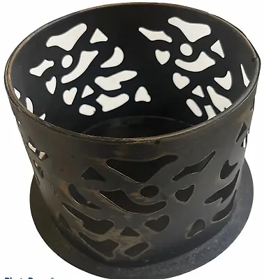 Huge 3 Or 4  Wick Metal Black Candle Holder Abstract Scroll Hearts 6.5” Wide • $7.99