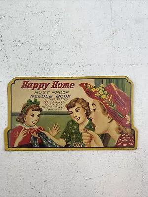 Happy Home Rust Proof Needle Book Vintage Needle Book *Only A Few Needles* • $5