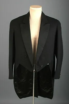 1920s Long Tail Black Tuxedo Jacket Small 20s Vtg Tux Morning  • $79.99