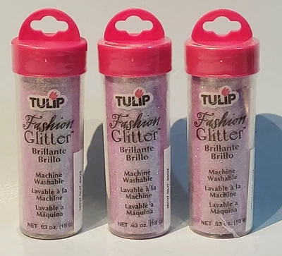 Tulip Neon Purple Fashion Fabric Glitter .63oz (18g) Pack Of 3 • £7.99