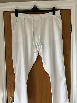 M&S Ladies White Linen Trousers 18 • £15