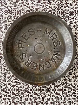 Mrs. Wagner's Pies Metal Pie Tin Pan 9 Inch Vintage Farmhouse Display • $7.99