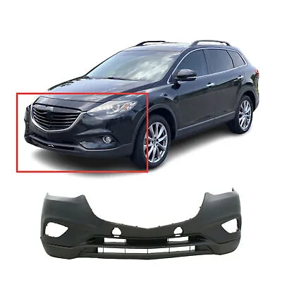 Front Bumper Cover For 2013-2015 Mazda CX-9 GS GT Sport Touring W/Fog Lamp Holes • $186.28