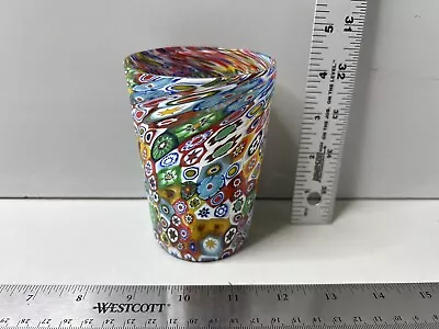 Murano Glass Tumbler - Multicolor Millefiori - Glass Of Venice • $119.99