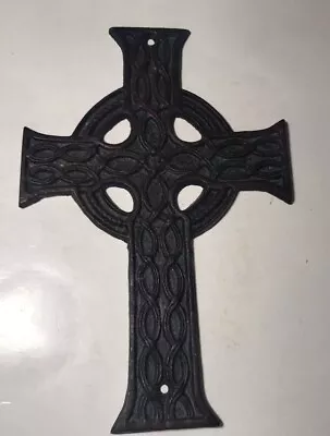 Cast Iron Cross Wall Hung Vintage Antique Celtic Style Decorative Ornament • $19