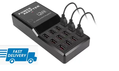 Multi 12 Port USB 60W Fast Charging Station Hub Desktop Wall Cell Phone • $13.99