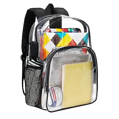 Clear Transparent Large Backpack Waterproof Travel School Bag Work Rucksack Men • $13.96