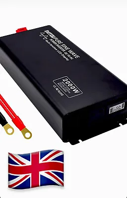 Pure Sine Wave Inverter. 2000 Watt Solar Power Inverter 12/24 DC  To 220 240V AC • £149.99