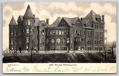 Hospital C1908 McKeesport Pennsylvania PA Vintage Postcard • $6.88