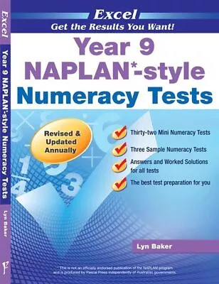 Excel NAPLAN-style Numeracy Tests Year 9 • $22.95