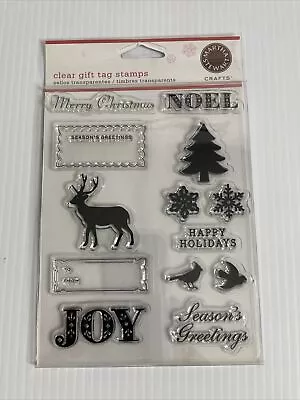 Martha Stewart Set Of 13 Christmas Clear Gift Tag Cling Stamps NEW • $5.99