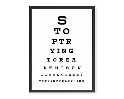 £5.99 • Buy Funny Bathroom Toilet Eye Test Poster WC Humour WordArt Print Typography Picture