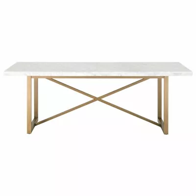 Star International Furniture Traditions Carrera Marble Dining Table In White • $2230.99