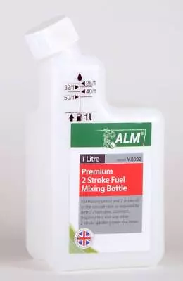 ALM 1L Fuel Mixing Bottle 2 Stroke Petrol Ratio Bottle Chainsaw Strimmer Oil • £8.99