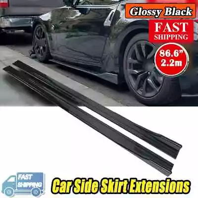 86.6'' Side Skirts Extension Splitter Lip Kit For Benz W205 W204 W212 C300 00-21 • $49.99