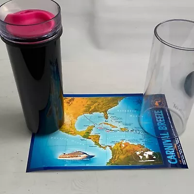 Carnival Cruise Lines Breeze Tumbler Pink Lid Picture New • $15.95