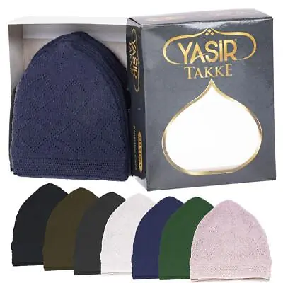 2 Pieces Men Skull Cap Muslim Islamic Prayer Hat Topi Kufi Knitted Wool Velvet • £6.99