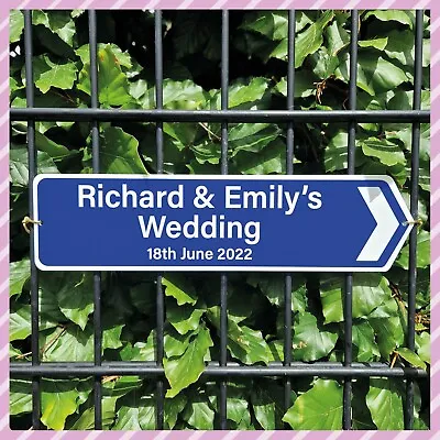 £16.95 • Buy Personalised Wedding Direction Street Sign | Wedding Day Reception & Party Decor