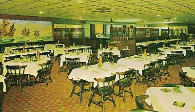 Manahawkin Nj Vtg Chrome Pc Interior View Caravel Room Carroll's Mainland Tavern • $1.89