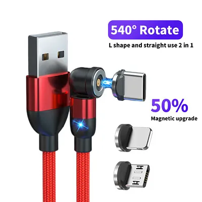 3 In 1 Magnetic USB Cable Fast Charging 3A Charger For Phone Type-C Micro IOS • £1.97