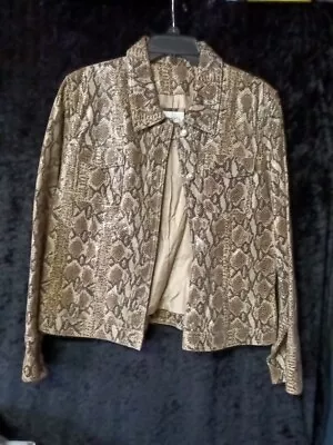 VAKKO Snake Printed Leather Jacket Size L • $29.99