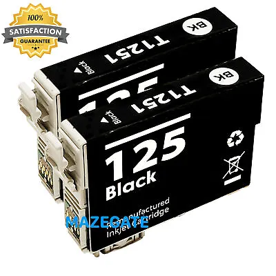 2x 125 T125 Bk Ink Cartridge For Epson NX125 NX127 NX130 NX230 NX420 NX530 NX625 • $8.98