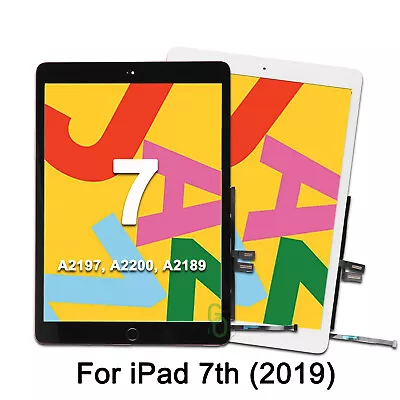 For 2019 IPad 7th Gen Generation Digitizer Touch Screen Replacement +Hone Button • £10.72