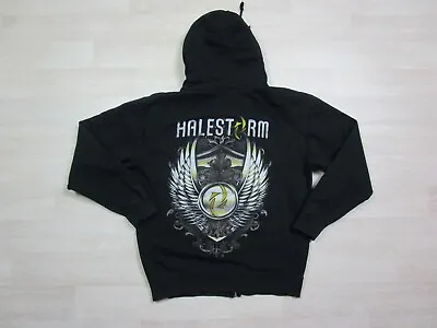 VINTAGE Halestorm Hoodie Size (M) Y2K Full Zip Concert Sweatshirt Metal Band • $34.98