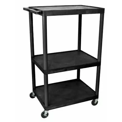 Luxor LP54E-B 32 W X 24  D X 54-1/4  H Black A/V Table Cart With Electric • $209.18