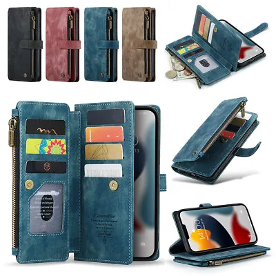 $18.88 • Buy For IPhone 14 13 12 11 Pro XS XR Max 8 7 6 Zipper Wallet Case Flip Leather Cover