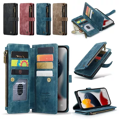 $18.88 • Buy For IPhone 14 13 12 11 Pro XS XR Max 8 7 6 Zipper Wallet Case Flip Leather Cover