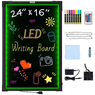 VEVOR LED Message Writing Board 24 X16  Illuminated Erasable Lighted Chalkboard • $35.09