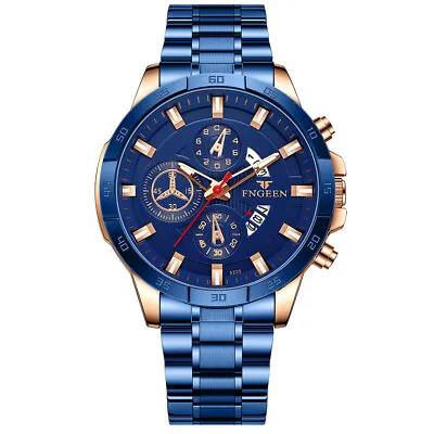 $18.99 • Buy FNGEEN Men's Luminous Watches Sports Luxury Stainless Steel Quartz Wristwatches