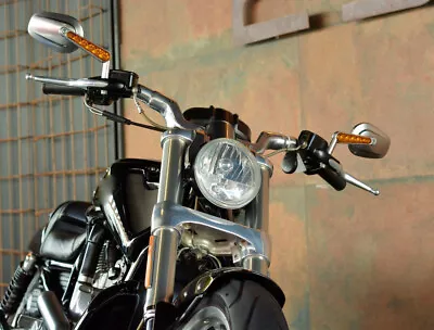 $69.13 • Buy Chrome Rear View Mirrors LED Turn Signals Fit For Harley VROD V-Rod Muscle VRSCF