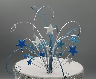 50th 60th 70th 80th 90th Any Age/Colour Cake Topper Decoration Stars On Wires 02 • £14.99