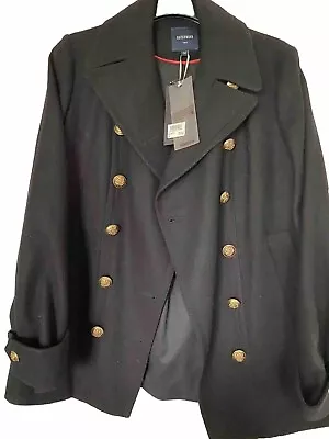 BNWT NEXT Navy Wool Miltary Jacket Coat Size 14 • £14.99