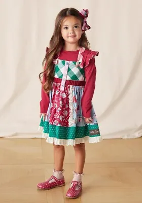 Matilda Jane Heart To Heart Land Of Sweets Knot Mixed Print Dress Size 8 NEW • $50.95