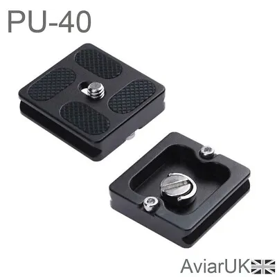 PU-40 Camera Tripod Quick Release Mount Head Plate Adapter For Arca Swiss 1/4  • £4.95