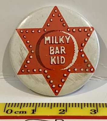 1970s NESTLES MILKY BAR KID CHOCOLATE BAR TIN PINBACK PREMIUM BADGE UK ONLY VGC! • £13.94