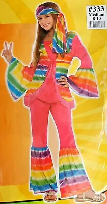 $17.95 • Buy Groovy Girl 70's Kids Hippie Halloween Costumes Girl Size M 8-10