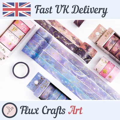 £11.69 • Buy 4pcs Paper Washi Tape Pack Gold Floral Star Signs Sky Decorative Art Flux Crafts