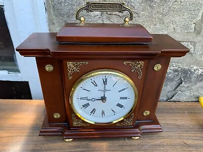 Diamantini Domeniconi Vintage Quartz Shelf Desk Mantel Clock Mahogany Wood AS IS • $20.97